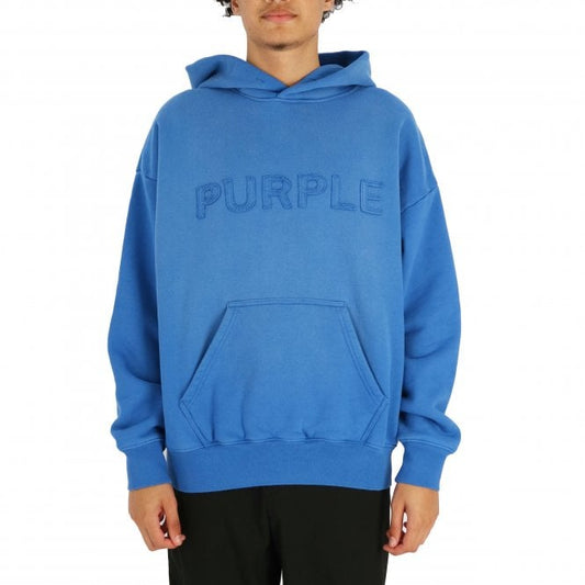 Purple Brand Applique Logo Pullover Hoodie Blue Sweatshirt