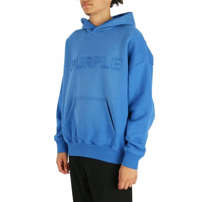 Purple Brand Applique Logo Pullover Hoodie Blue Sweatshirt