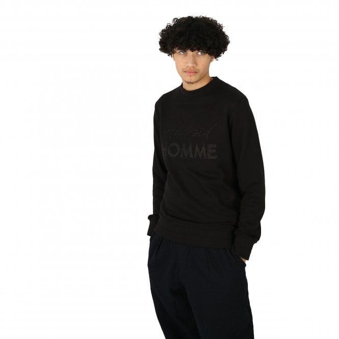 Android Homme Embroidered Logo Black Sweatshirt