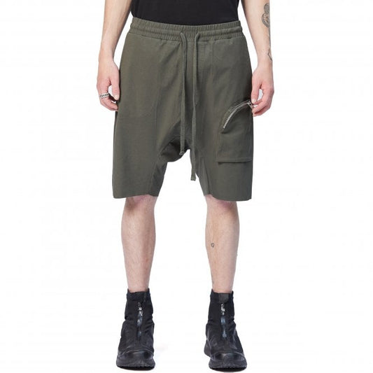 Thom Krom Drop Crotch Green Cargo Short