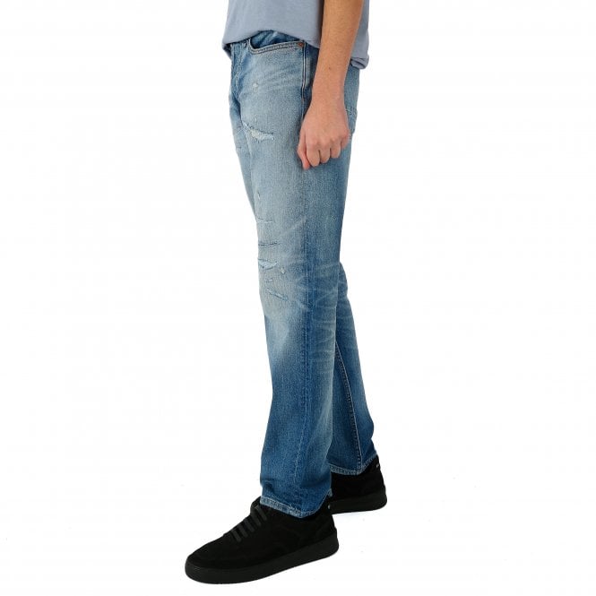 Denham Ridge Straight Stretch Mid Blue Jean