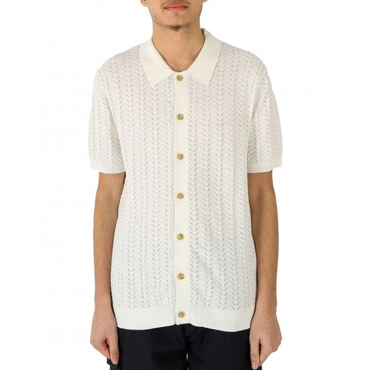 Wax London Tellaro Knitted Chevron Beige Shirt