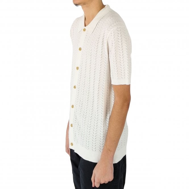 Wax London Tellaro Knitted Chevron Beige Shirt