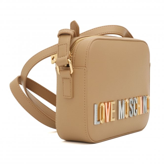 Love Moschino Letter Logo Beige Crossbody Bag