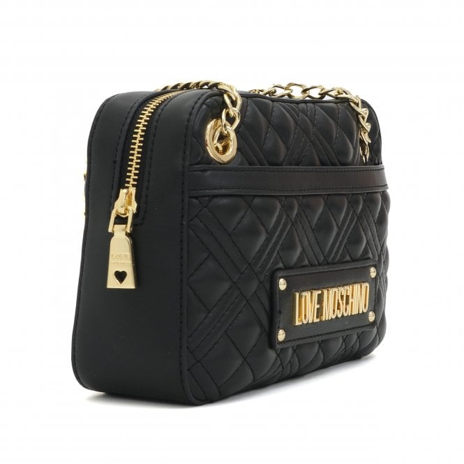 Love Moschino Quilted Camera Black Shoulder Bag