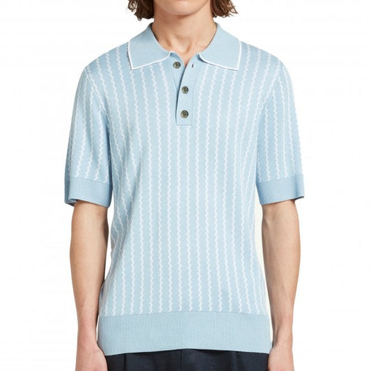 Che Studios Monaco Stripe Blue Knitted Polo