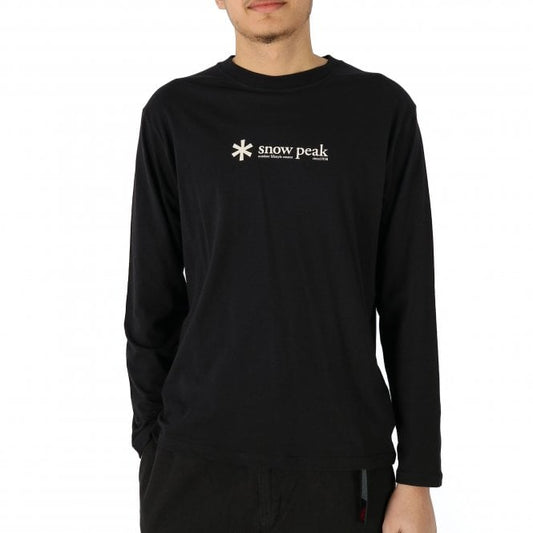 Snow Peak Logo Long Sleeve Black Tee