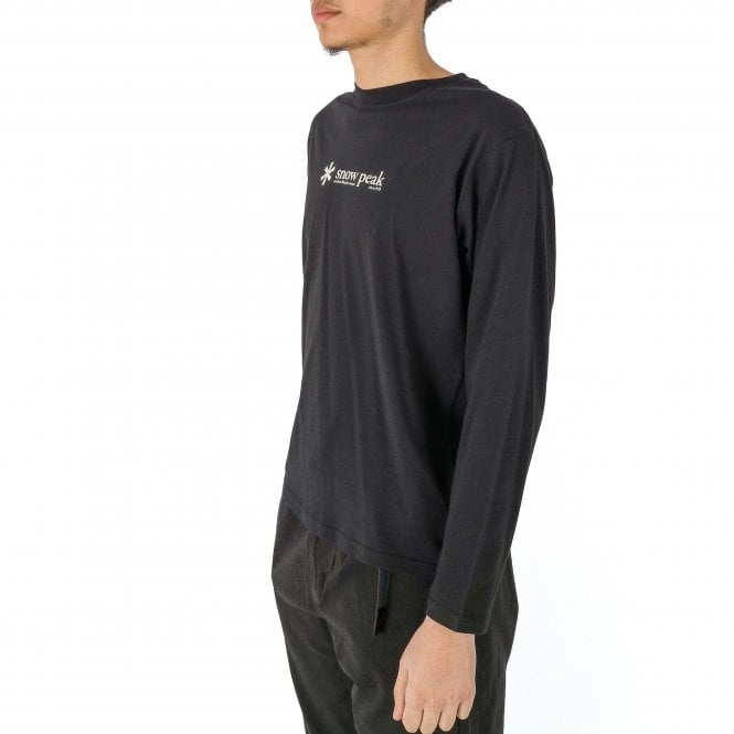 Snow Peak Logo Long Sleeve Black Tee