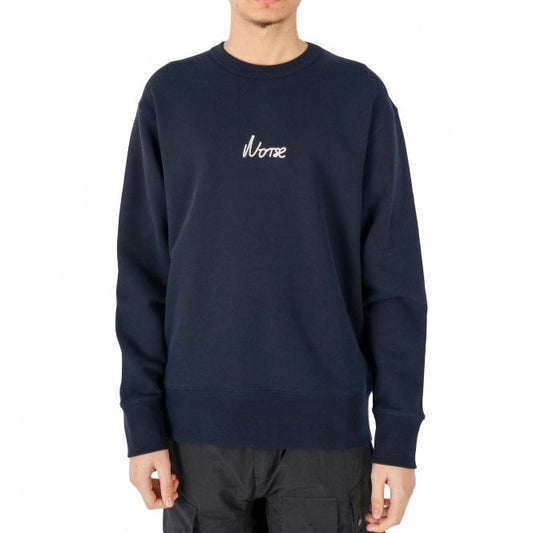 Norse Projects Arne Relaxed Chain Stitch Navy Sweatshirt