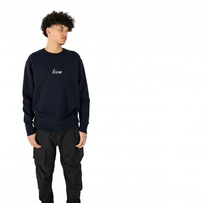 Norse Projects Arne Relaxed Chain Stitch Navy Sweatshirt